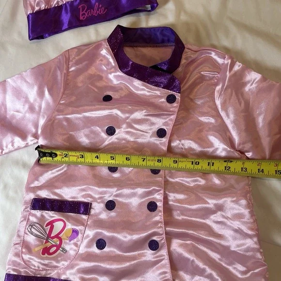 Barbie Chef Jacket And Hat Child Size 4-6 Costume Halloween Pretend Play - Picture 6 of 6
